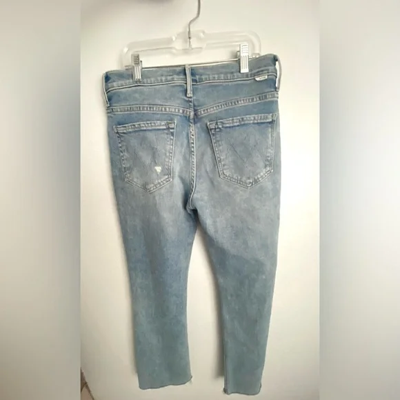 MOTHER The Insider Flood Fray jeans, size 28,Peek-a-boo wash